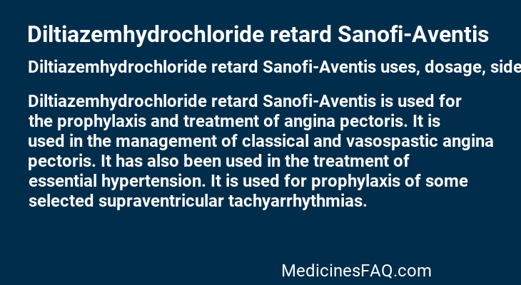 Diltiazemhydrochloride retard Sanofi-Aventis