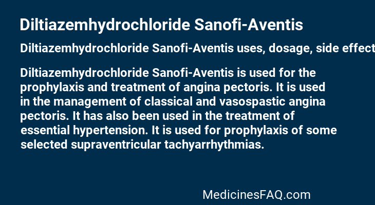 Diltiazemhydrochloride Sanofi-Aventis