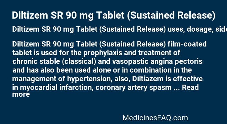 Diltizem SR 90 mg Tablet (Sustained Release)