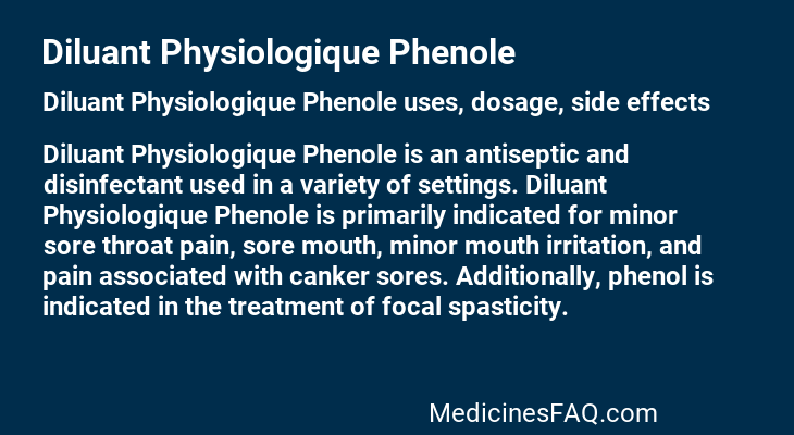 Diluant Physiologique Phenole