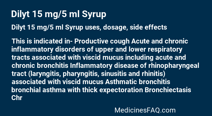 Dilyt 15 mg/5 ml Syrup