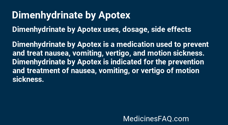 Dimenhydrinate by Apotex