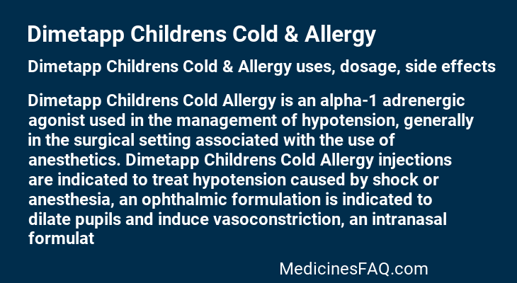 Dimetapp Childrens Cold & Allergy