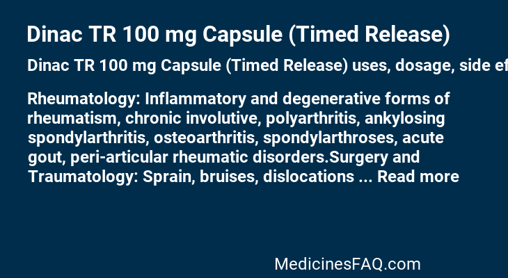 Dinac TR 100 mg Capsule (Timed Release)