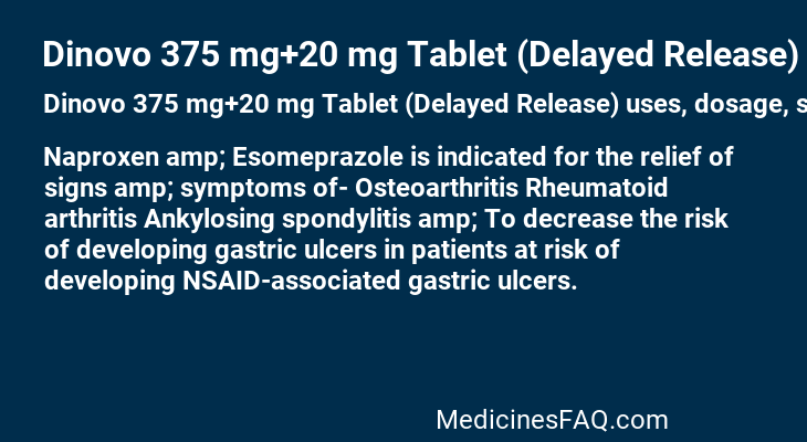 Dinovo 375 mg+20 mg Tablet (Delayed Release)