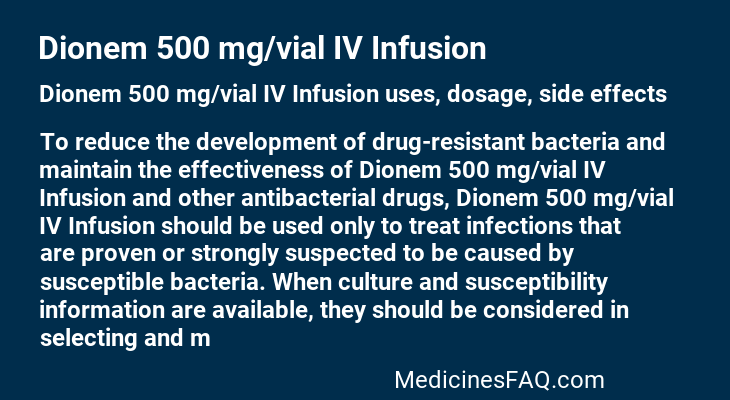 Dionem 500 mg/vial IV Infusion