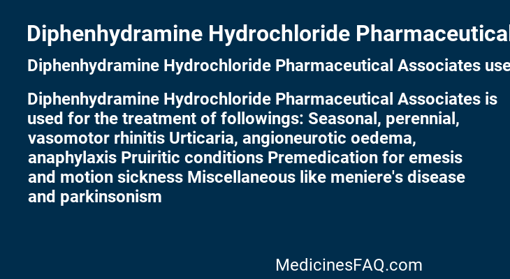 Diphenhydramine Hydrochloride Pharmaceutical Associates
