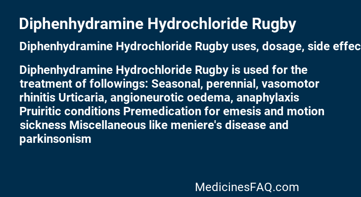 Diphenhydramine Hydrochloride Rugby