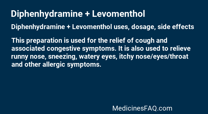 Diphenhydramine + Levomenthol