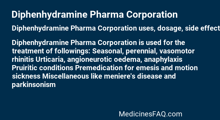 Diphenhydramine Pharma Corporation