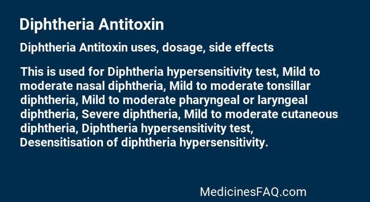 Diphtheria Antitoxin
