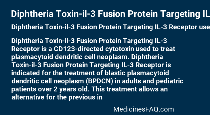 Diphtheria Toxin-il-3 Fusion Protein Targeting IL-3 Receptor
