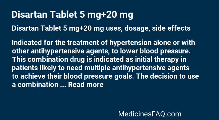 Disartan Tablet 5 mg+20 mg