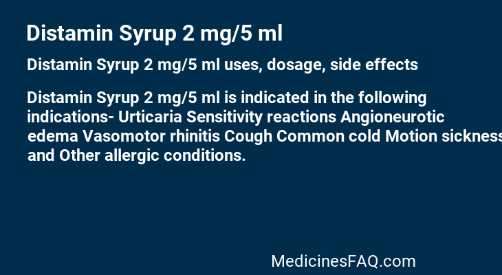 Distamin Syrup 2 mg/5 ml