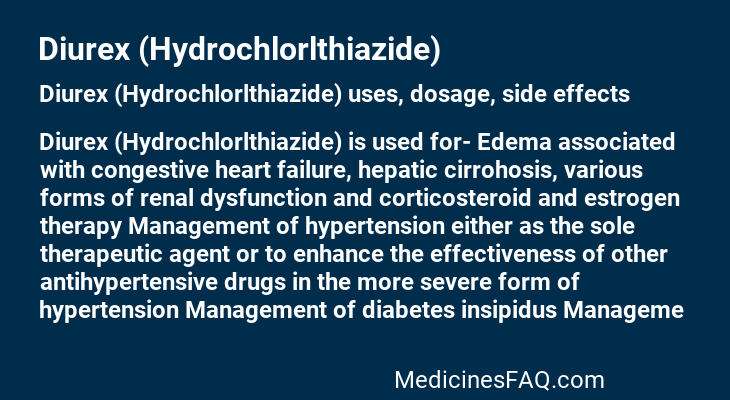 Diurex (Hydrochlorlthiazide)