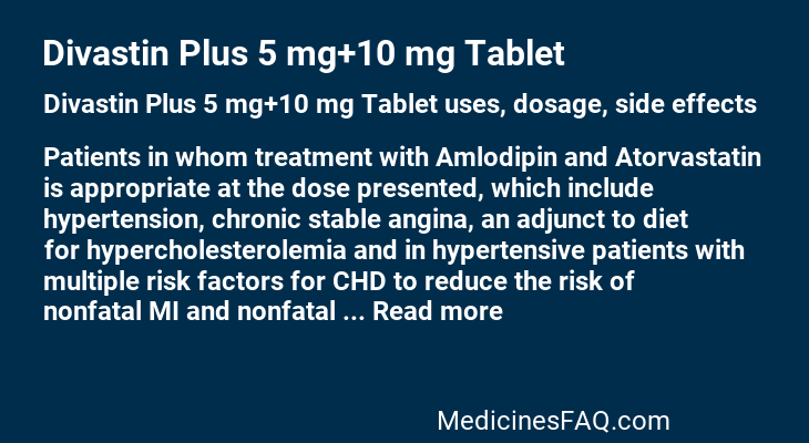 Divastin Plus 5 mg+10 mg Tablet