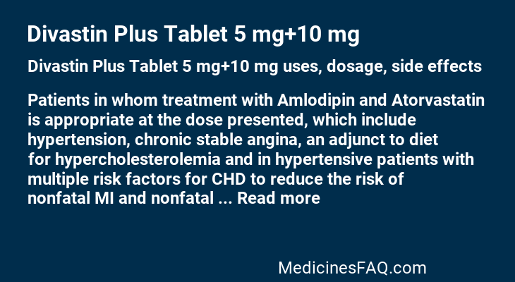 Divastin Plus Tablet 5 mg+10 mg