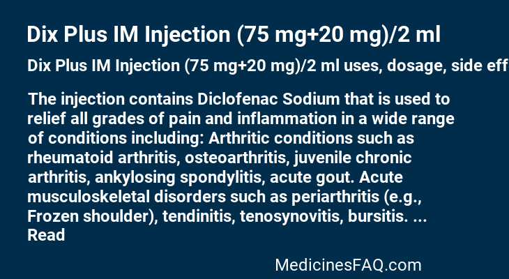 Dix Plus IM Injection (75 mg+20 mg)/2 ml