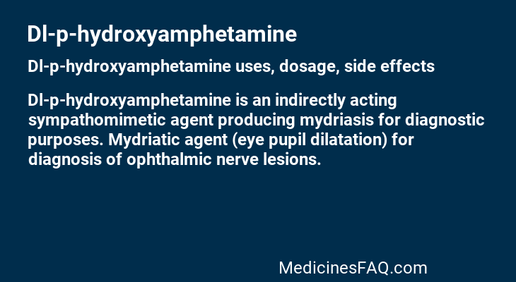 Dl-p-hydroxyamphetamine