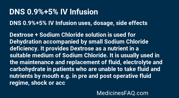 DNS 0.9%+5% IV Infusion