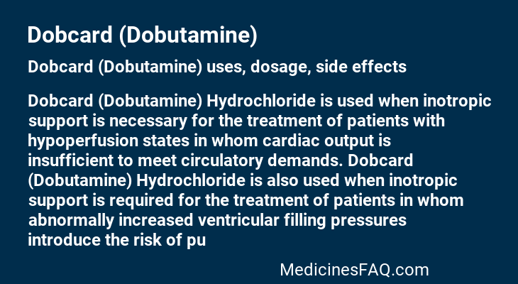 Dobcard (Dobutamine)