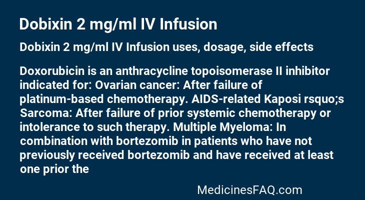 Dobixin 2 mg/ml IV Infusion