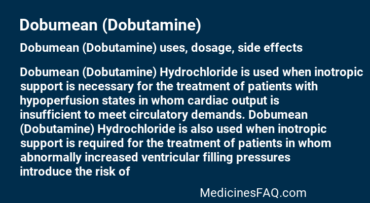 Dobumean (Dobutamine)