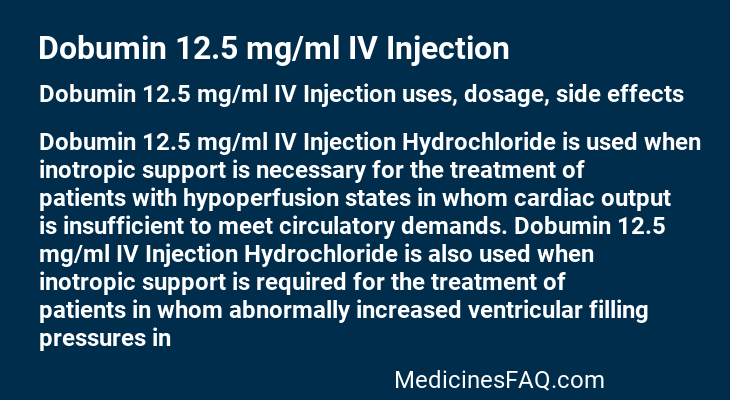 Dobumin 12.5 mg/ml IV Injection