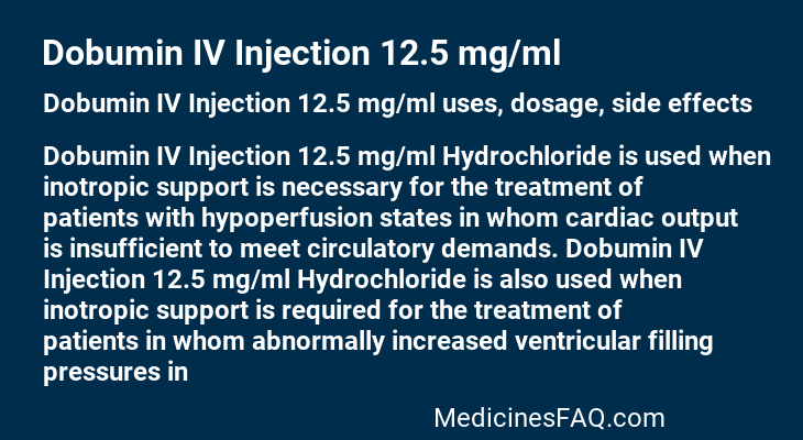 Dobumin IV Injection 12.5 mg/ml