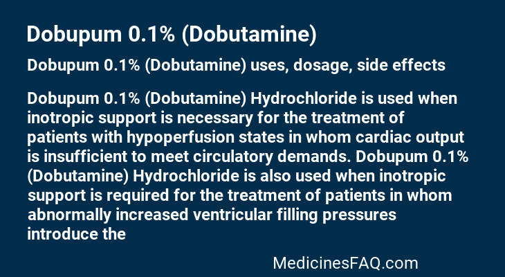 Dobupum 0.1% (Dobutamine)