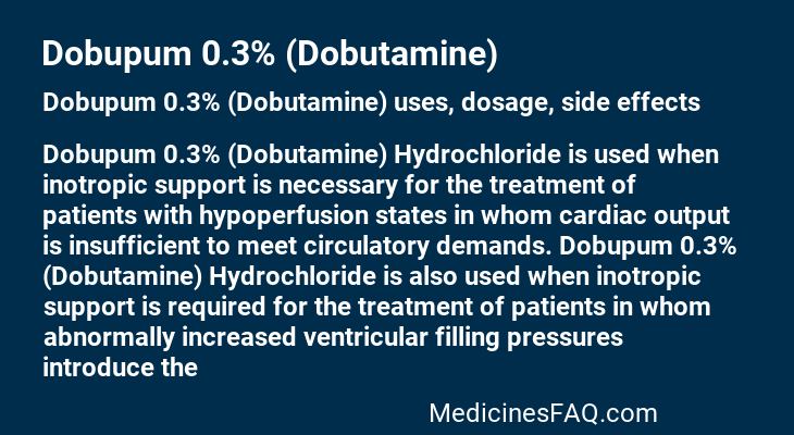 Dobupum 0.3% (Dobutamine)