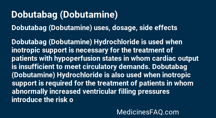 Dobutabag (Dobutamine)