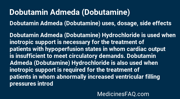 Dobutamin Admeda (Dobutamine)