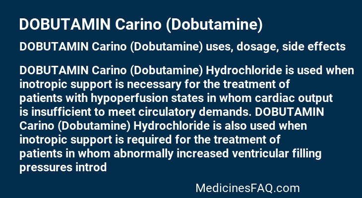 DOBUTAMIN Carino (Dobutamine)