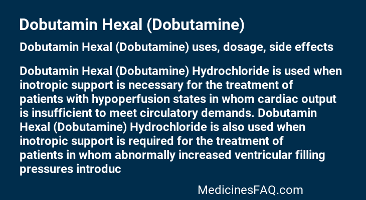 Dobutamin Hexal (Dobutamine)