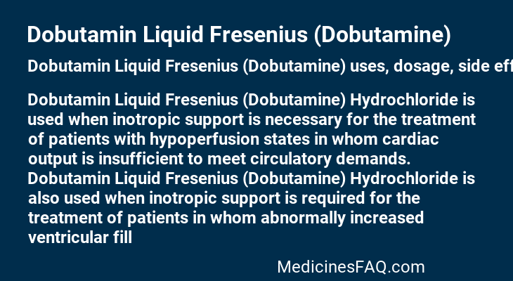 Dobutamin Liquid Fresenius (Dobutamine)