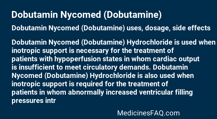 Dobutamin Nycomed (Dobutamine)