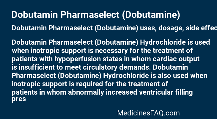 Dobutamin Pharmaselect (Dobutamine)
