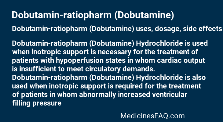 Dobutamin-ratiopharm (Dobutamine)