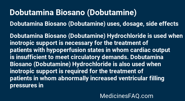 Dobutamina Biosano (Dobutamine)