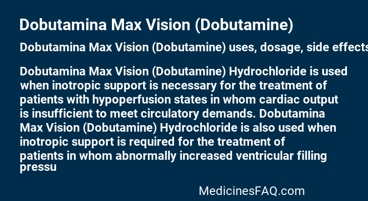 Dobutamina Max Vision (Dobutamine)