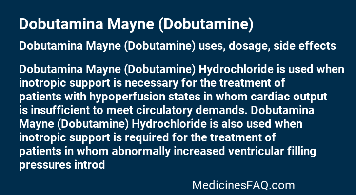 Dobutamina Mayne (Dobutamine)