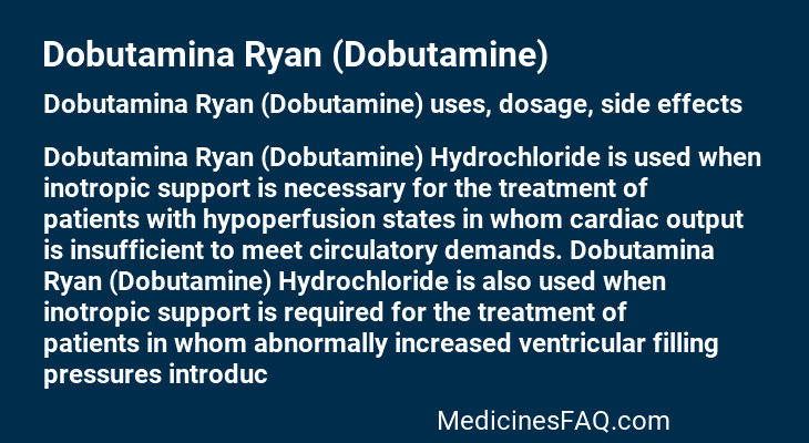 Dobutamina Ryan (Dobutamine)