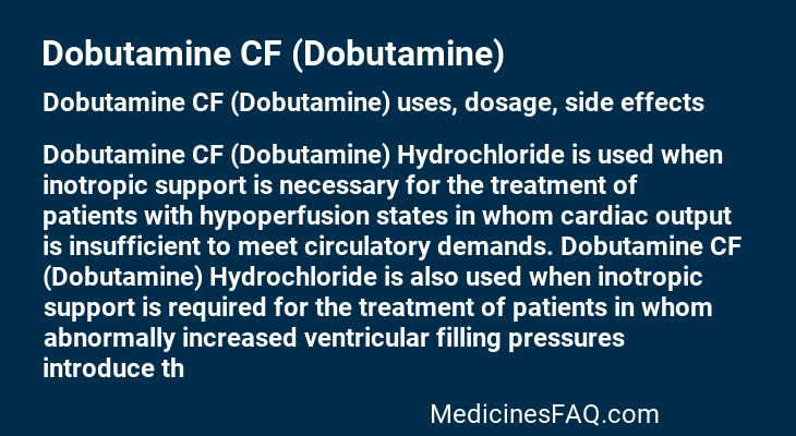 Dobutamine CF (Dobutamine)