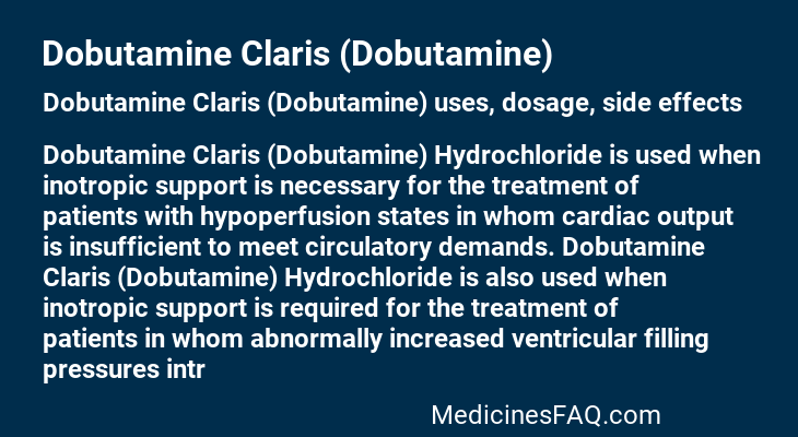 Dobutamine Claris (Dobutamine)