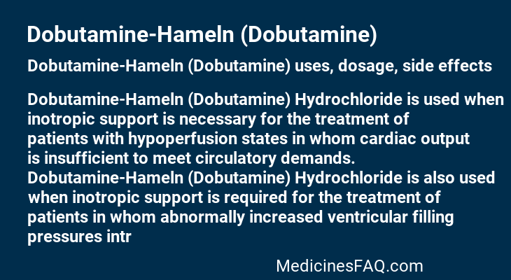 Dobutamine-Hameln (Dobutamine)