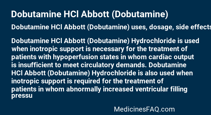 Dobutamine HCl Abbott (Dobutamine)