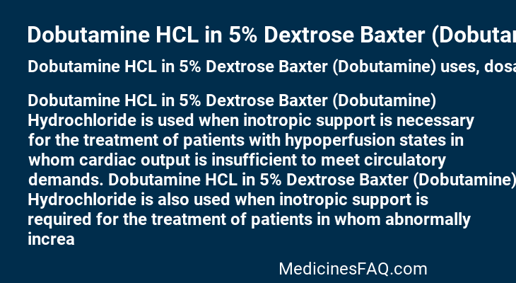 Dobutamine HCL in 5% Dextrose Baxter (Dobutamine)