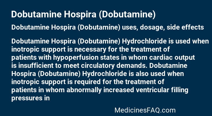 Dobutamine Hospira (Dobutamine)