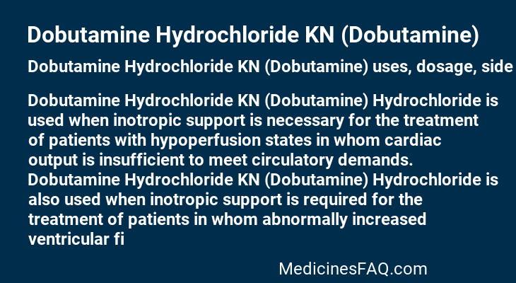 Dobutamine Hydrochloride KN (Dobutamine)